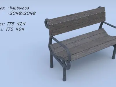 Bench park 3D model
