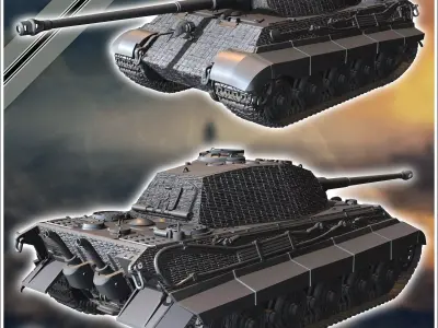 Panzer VI Tiger II Porsche - Germany Eastern Western Front Norma 3D print model