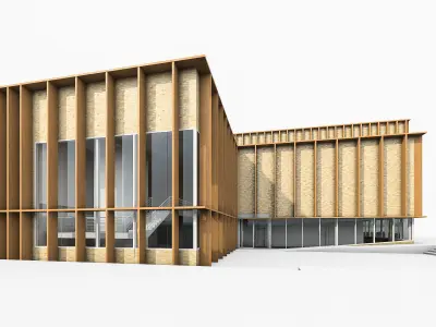 Sports Building 02  Low-poly 3D model