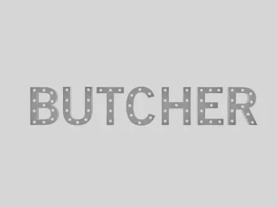 Butcher Sign With Bulb Low-poly 3D model