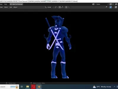 ROBOT SAMURAI NO 2  3D MODEL Low-poly 3D model
