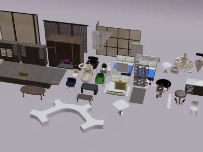 50 Plus Architect interior random models 3D model