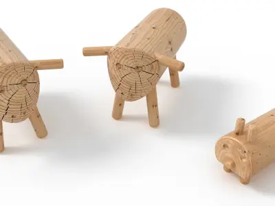 Richter Spielgerate Sheep Mouse standing Playground Wooden 3D model