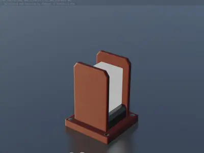 Street Light 8 Bollard 200mm Dark Red Version 1 Low-poly 3D model