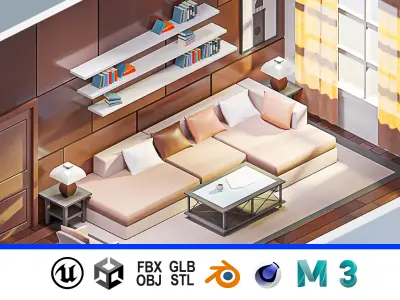 Room 16 Low-poly 3D model