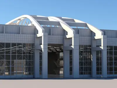 Warehouse Interior Exterior 3D model
