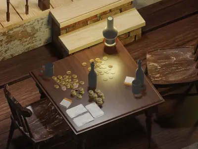 Isometric Peaky Blinders Decor Design 3D model