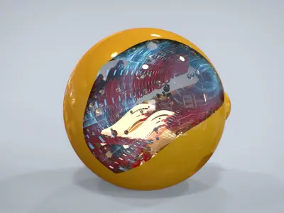 Cycle orange ball with hole in it 3D model