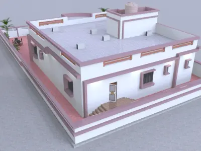 Modern House A140 - 3D Model  Renders  DWG 3D model