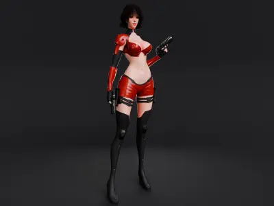 Cyberpunk Female Zhora  Low-poly 3D model