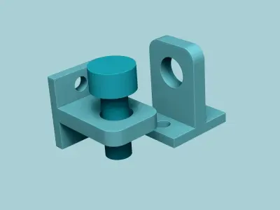 Simple Locker Window Door STL - Lock Set 3D print model