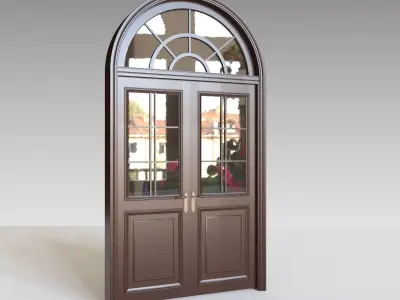 Round Wooden Door 3D model