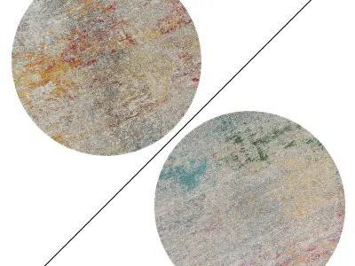 Round Rug Set 143 3D model