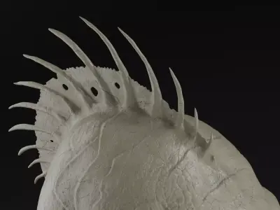 Humanoid Fish Sculpture Low-poly 3D model