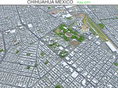 Chihuahua Mexico 30km Low-poly 3D model