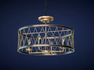 Crisscross Black Pendant Low-poly 3D model