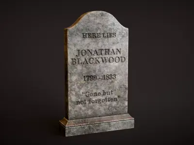 Rounded Shouldered Tombstone Low-poly 3D model