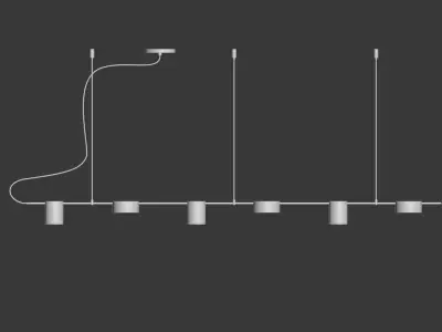 Counterpoint 6 Light Led Linear Pendant 3D model