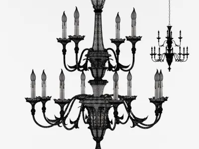 Currey and Company - Adara Chandelier Lighting 3D model