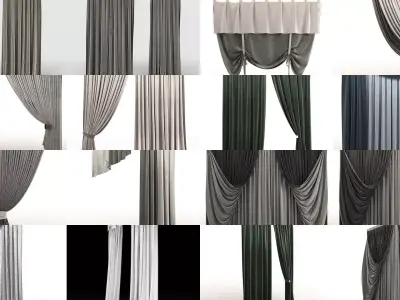 Curtains 44 models 3D Model Pack