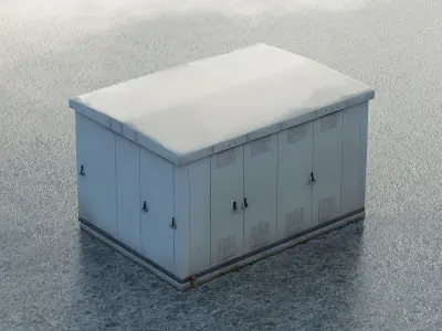 Electrical substation Low-poly 3D model