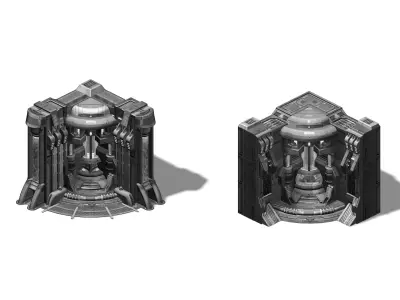 Sci Fi Building-connection wall 01 3D model