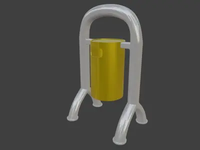 Animated Trash Can Free 3D model