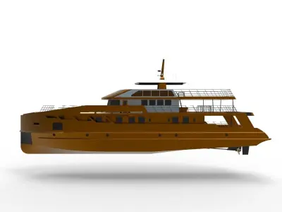 Golden Yacht A 3D model