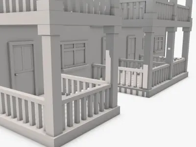 Big House with Balcony 3D model