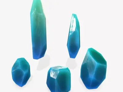 Crystal Set Low-poly 3D model