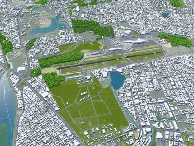 Fortaleza Pinto Martins Airport 10km Low-poly 3D model