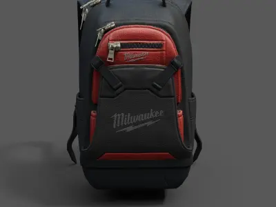 Human Backpack scifi Low-poly 3D model