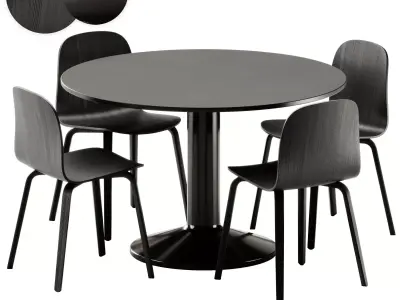 Midst Table and Visu Chair by Muuto 3D model