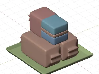 Lemper Indonesian traditional snacks 3D model