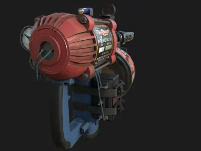 Postapocalyptic Machine Gun Low-poly 3D model