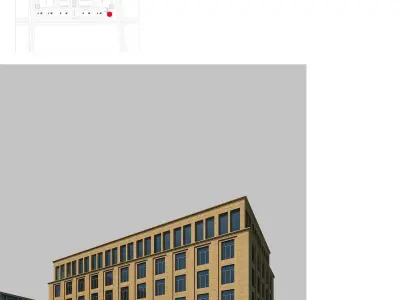 aerial view of buildings 3D model