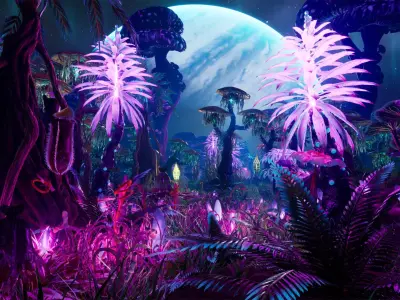 Tropical Alien Jungle - Fantasy Forest Environment - Unreal Low-poly 3D model