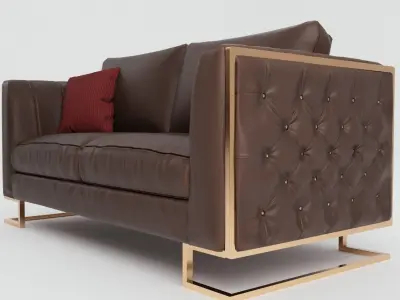 Vintage Sofa Low-poly 3D model