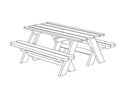 Outdoor Picnic Table 3D model