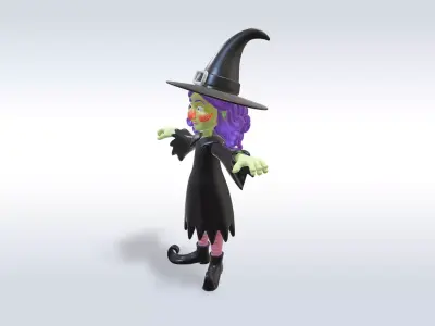 Adorable Witch Halloween Character 3D model purchase