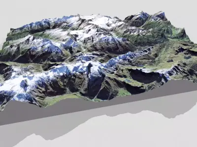 Mountain landscape Taellistock Region Surselva CH Switzerland 3D model