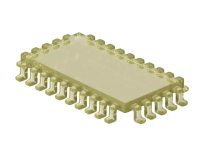 Transparent Electronic Microchip Toy 3D model
