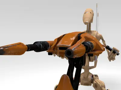 Star Wars - Battle Droid with STAP 3D model