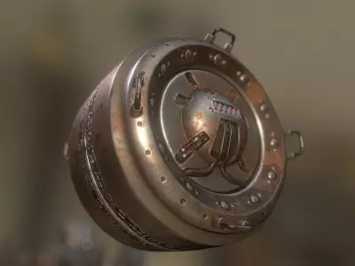 AI Control Module Rusty Version Low-poly 3D model