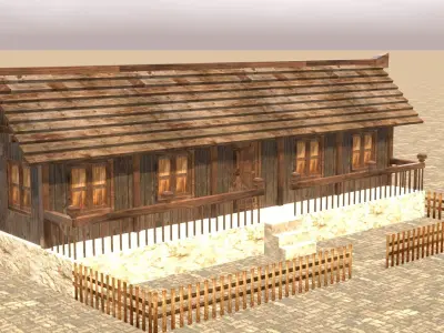 Realistic Low Poly Medieval House Pack for 3D Visualizations Low-poly 3D model