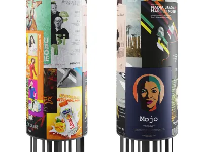 Street advertising information stand Egero by mmcite 3D model