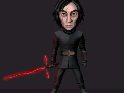 Helmetless Kylo Ren 3D print model