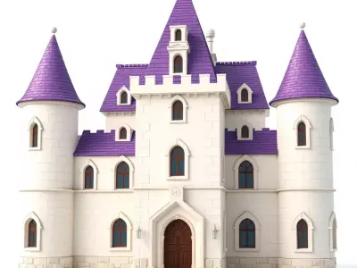 Purple Castle model pack Low-poly 3D model