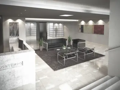 3D Contempo lobby of modern office building 3D model