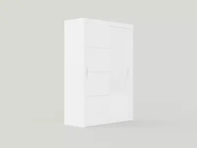Sliding Door Wardrobe VISTA 150 White Low-poly 3D model